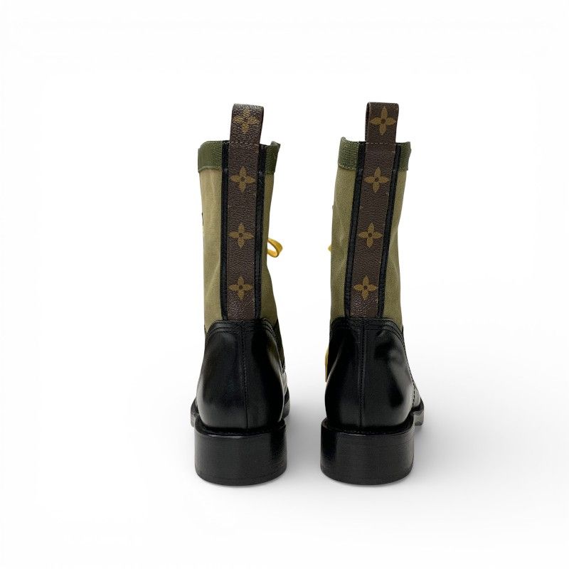 Louis Vuitton Metropolis Line Monogram Boots Short Shoes Leather Canvas Black