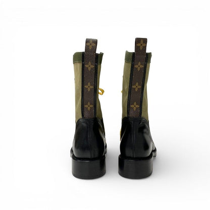Louis Vuitton Metropolis Line Monogram Boots Short Shoes Leather Canvas Black