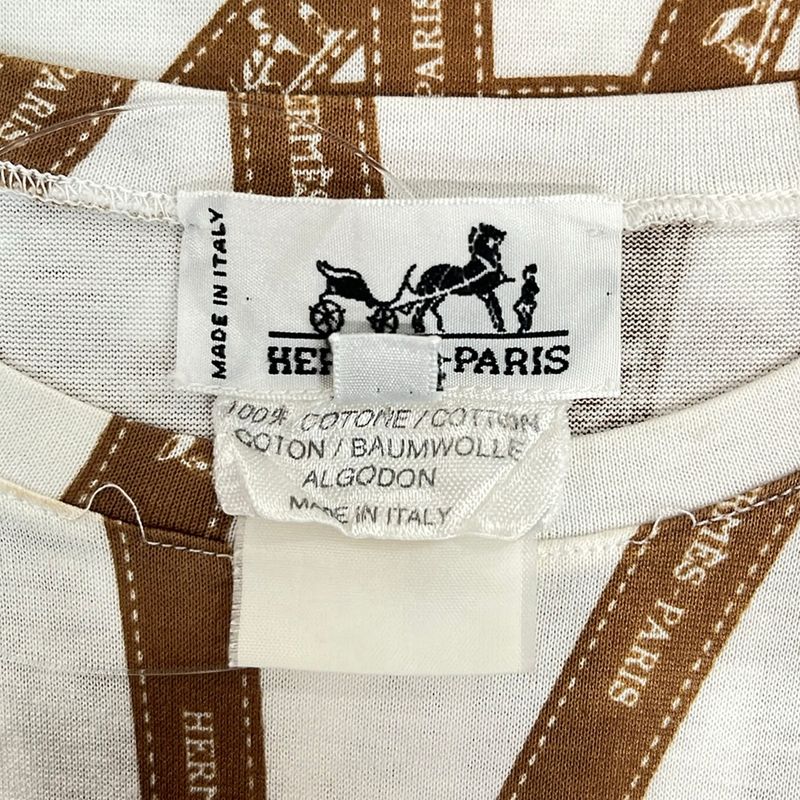 Hermes Short Sleeve T-Shirt L White Beige