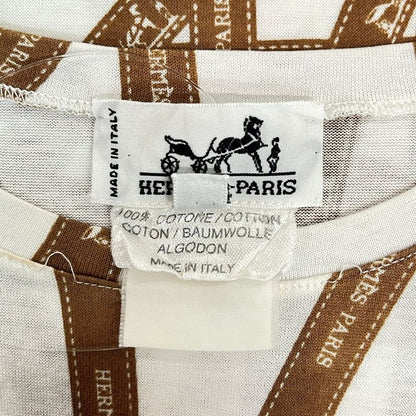Hermes Short Sleeve T-Shirt L White Beige