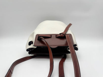 Loewe Shoulder Bag Lazo Bucket Leather White Brown — view 5