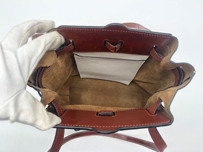 Loewe Shoulder Bag Lazo Bucket Leather White Brown — view 8