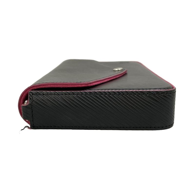 Louis Vuitton Wallet Epi Pochette Felice Noir Hot Pink Leather