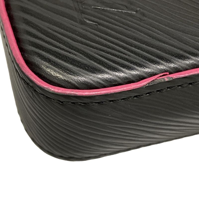Louis Vuitton Wallet Epi Pochette Felice Noir Hot Pink Leather