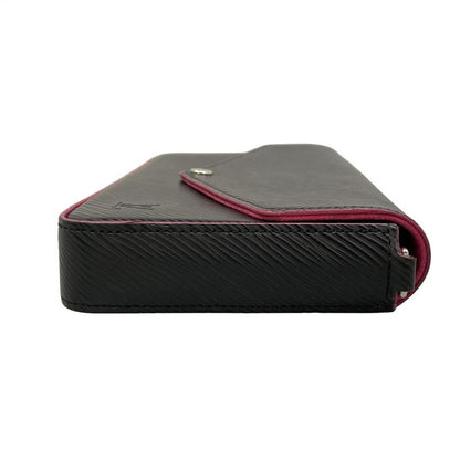 Louis Vuitton Wallet Epi Pochette Felice Noir Hot Pink Leather