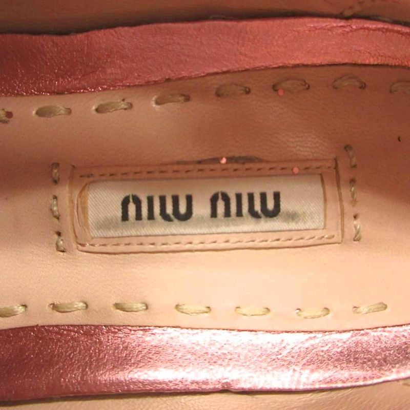Miu Miu Miu Glitter Low Cut Sneakers Shoes Bijou 36 Pink