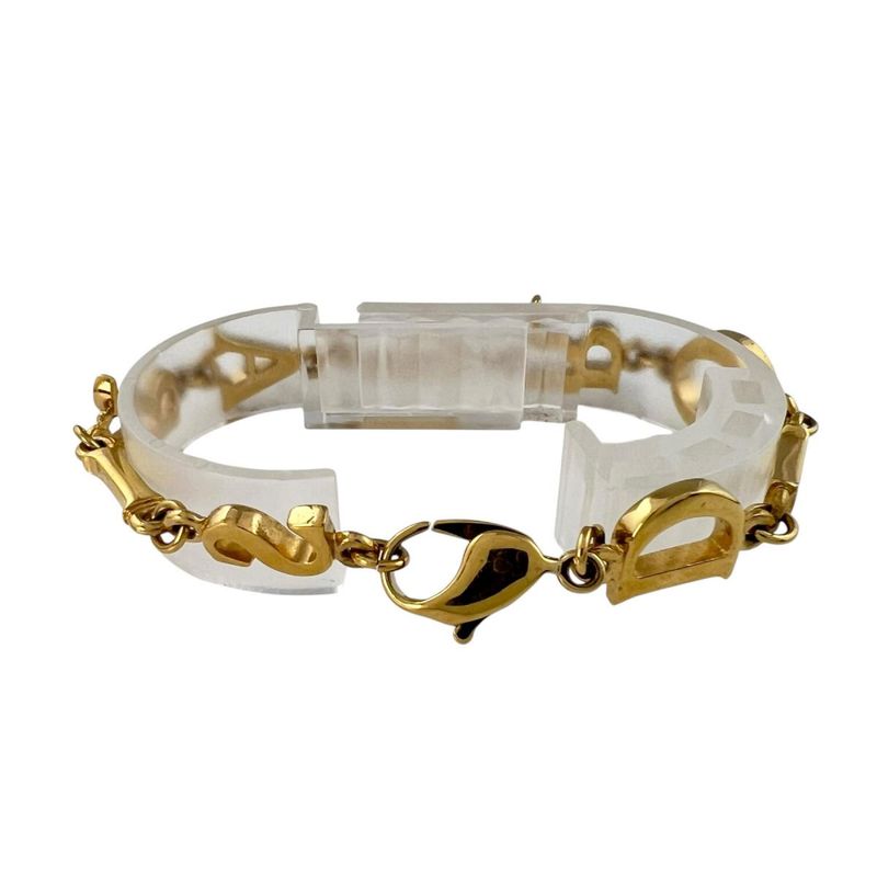 Dior Chain Bracelet Logo Paris Gold