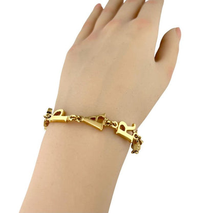 Dior Chain Bracelet Logo Paris Gold
