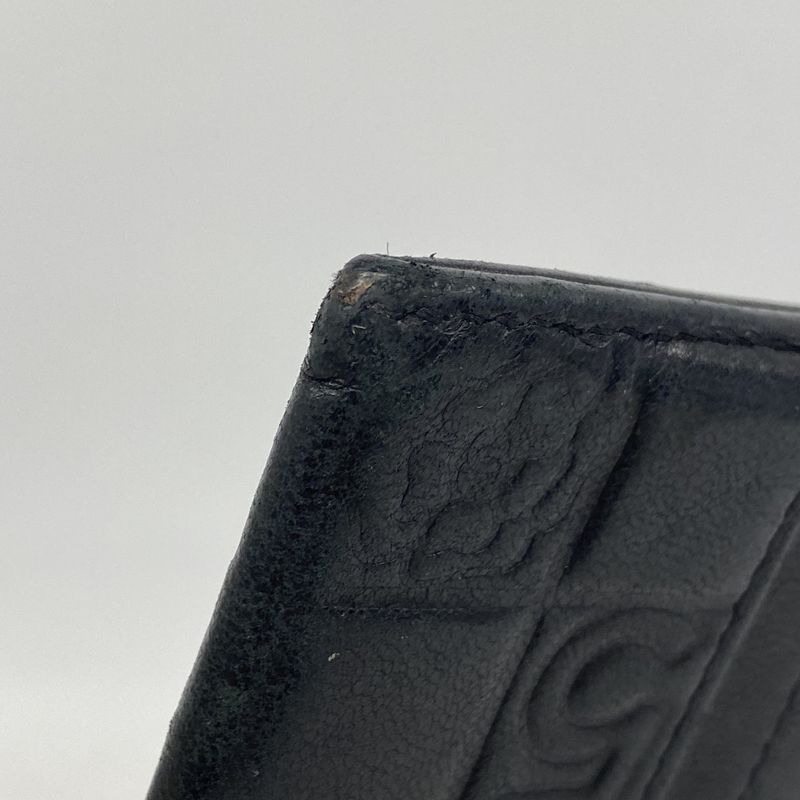Chanel Card Case Icon Lambskin Black Silver