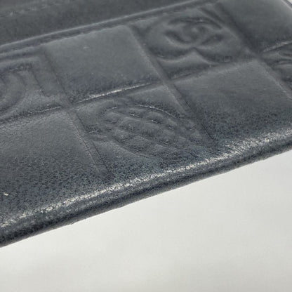 Chanel Card Case Icon Lambskin Black Silver