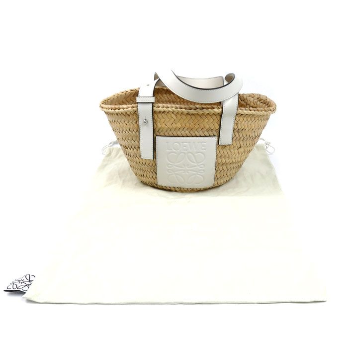Loewe Basket Bag Small Handbag White Natural