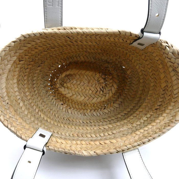 Loewe Basket Bag Small Handbag White Natural