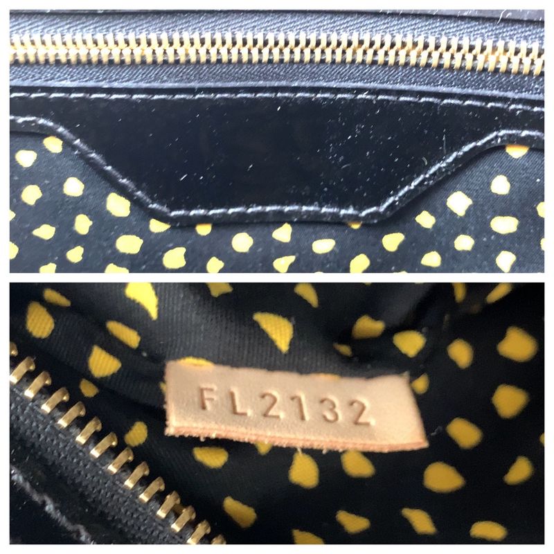 Louis Vuitton Lockit MM Jaune Yellow Black Patent Leather Handbag