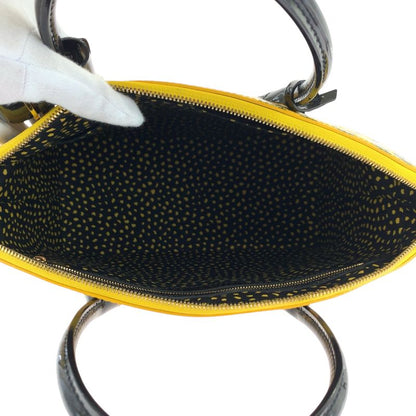 Louis Vuitton Lockit MM Jaune Yellow Black Patent Leather Handbag