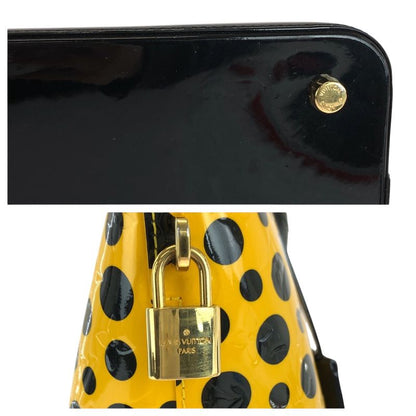 Louis Vuitton Lockit MM Jaune Yellow Black Patent Leather Handbag