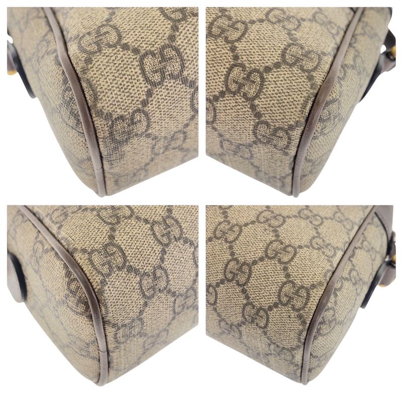 Gucci Sherry Line Ophidia Beige GG Supreme Canvas Leather Shoulder Bag