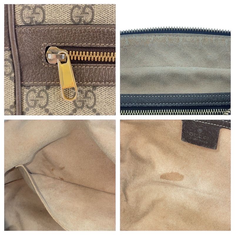 Gucci Sherry Line Ophidia Beige GG Supreme Canvas Leather Shoulder Bag