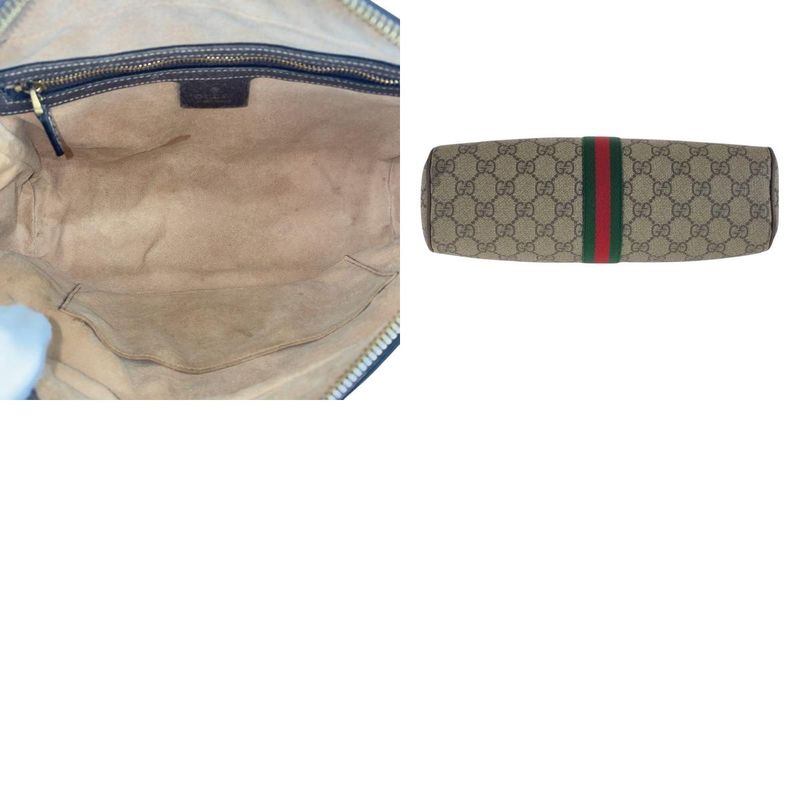 Gucci Sherry Line Ophidia Beige GG Supreme Canvas Leather Shoulder Bag