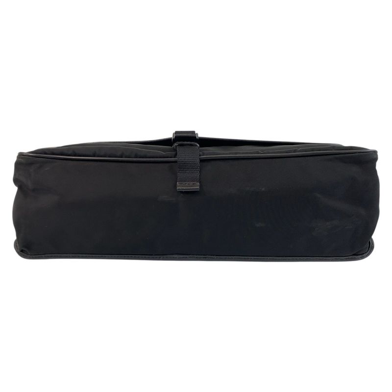 Prada Tessuto Black Silver Nylon Shoulder Bag