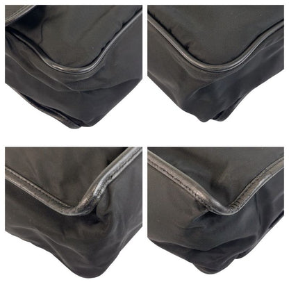 Prada Tessuto Black Silver Nylon Shoulder Bag