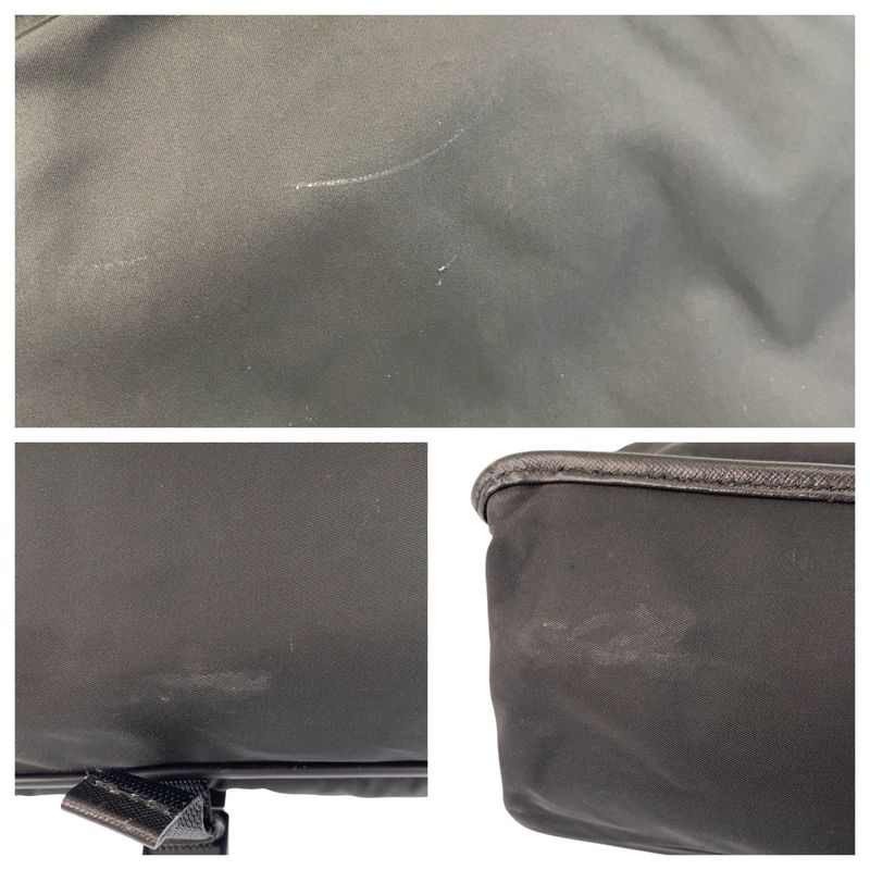 Prada Tessuto Black Silver Nylon Shoulder Bag