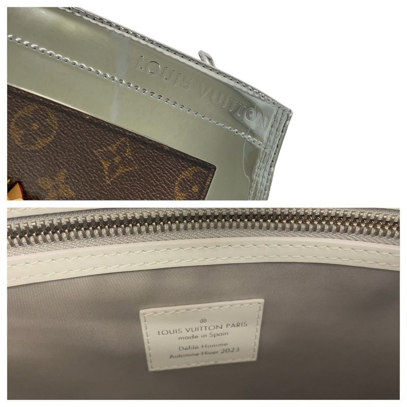 Louis Vuitton Monogram Freeza Sac Plat Brown Silver Tote Shoulder Bag 2-Way