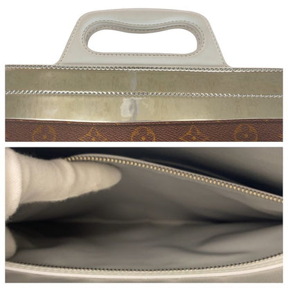 Louis Vuitton Monogram Freeza Sac Plat Brown Silver Tote Shoulder Bag 2-Way