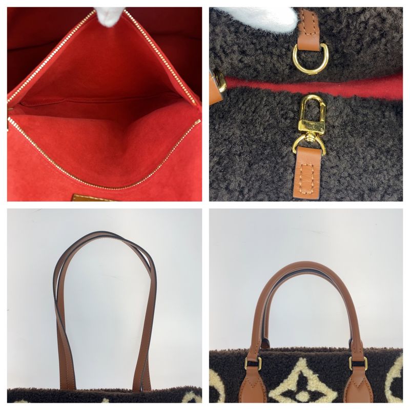 Louis Vuitton Monogram Teddy on the Go GM Black White Shoulder Bag Tote 2-Way