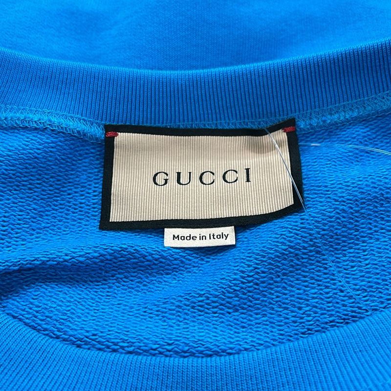 Gucci Sweatshirt M Blue Ivory Brown Long Sleeve