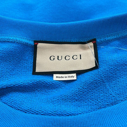 Gucci Sweatshirt M Blue Ivory Brown Long Sleeve