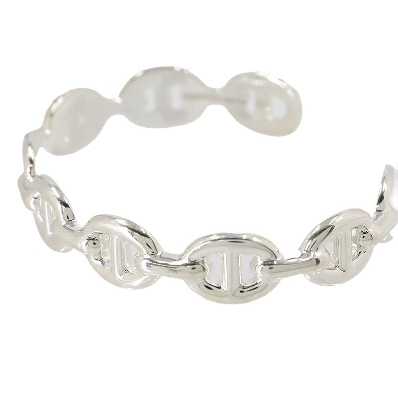 Hermes Chaine D'ancre Bangle 16 cm 925 Sterling Silver Bracelet