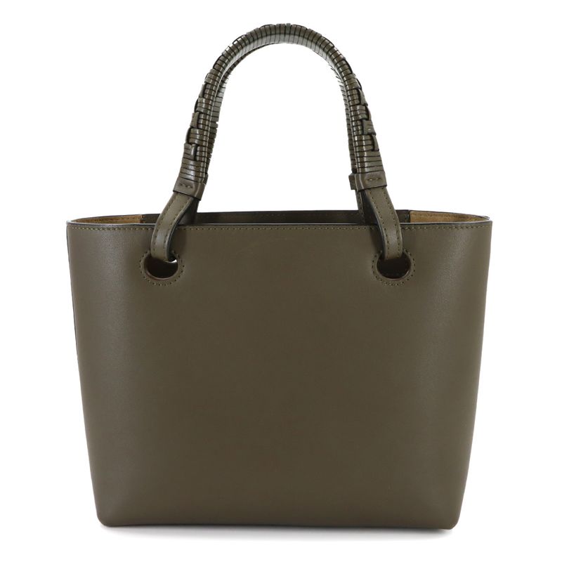 Loewe Anagram Mini 2-Way Tote Shoulder Bag Leather Khaki