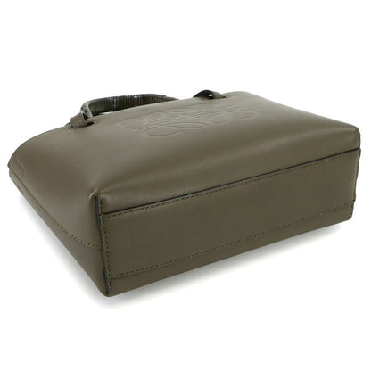 Loewe Anagram Mini 2-Way Tote Shoulder Bag Leather Khaki