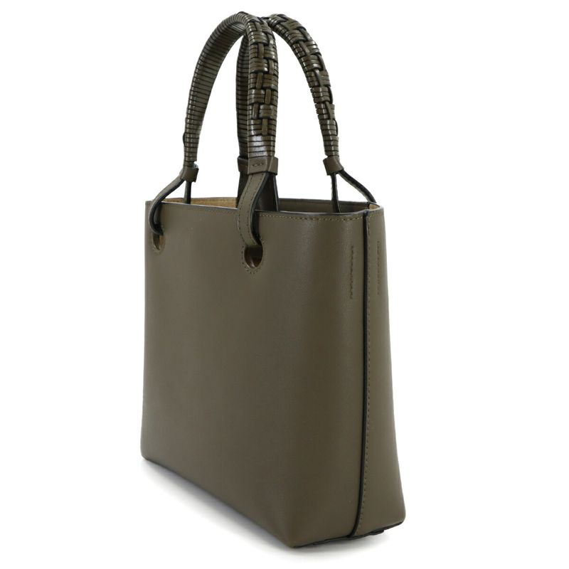 Loewe Anagram Mini 2-Way Tote Shoulder Bag Leather Khaki