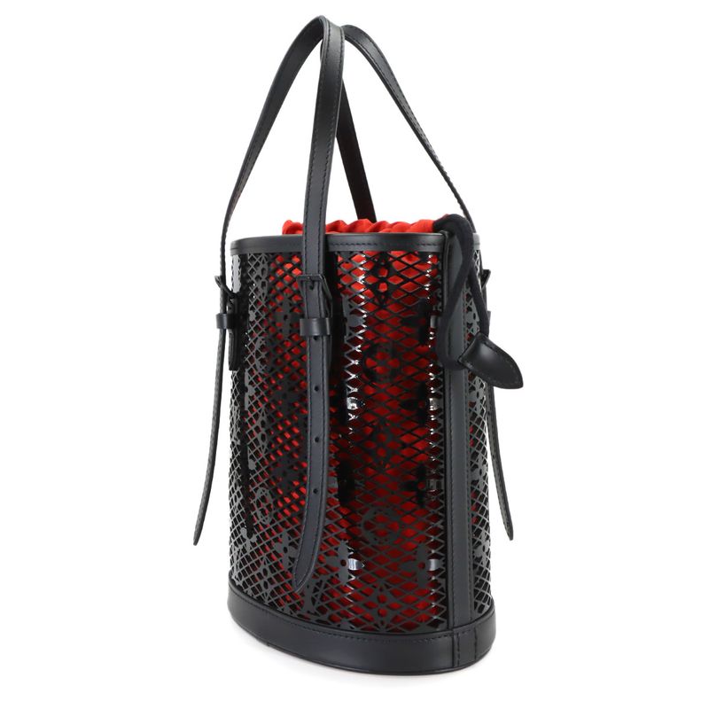 Louis Vuitton Monogram Lace Bucket PM Tote Leather Black