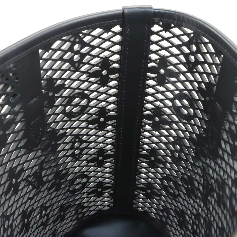 Louis Vuitton Monogram Lace Bucket PM Tote Leather Black