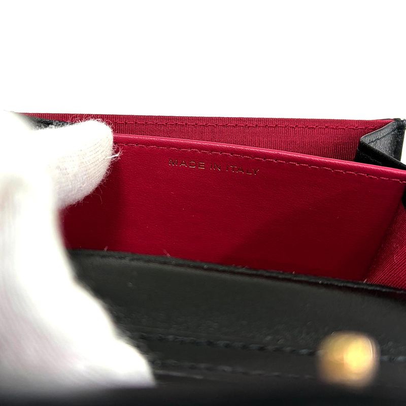Chanel 19 Flap Coin Purse Chain Case Leather Black