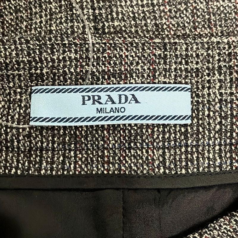 Prada Long Skirt Ivory Black Multi
