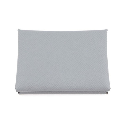 Hermes Coin Case Calvi Duo Gris Perle Silver Epsom