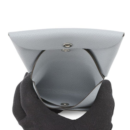 Hermes Coin Case Calvi Duo Gris Perle Silver Epsom