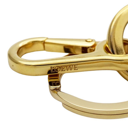 Loewe Key Ring Key Holder Bag Charm Anagram Leather Yellow