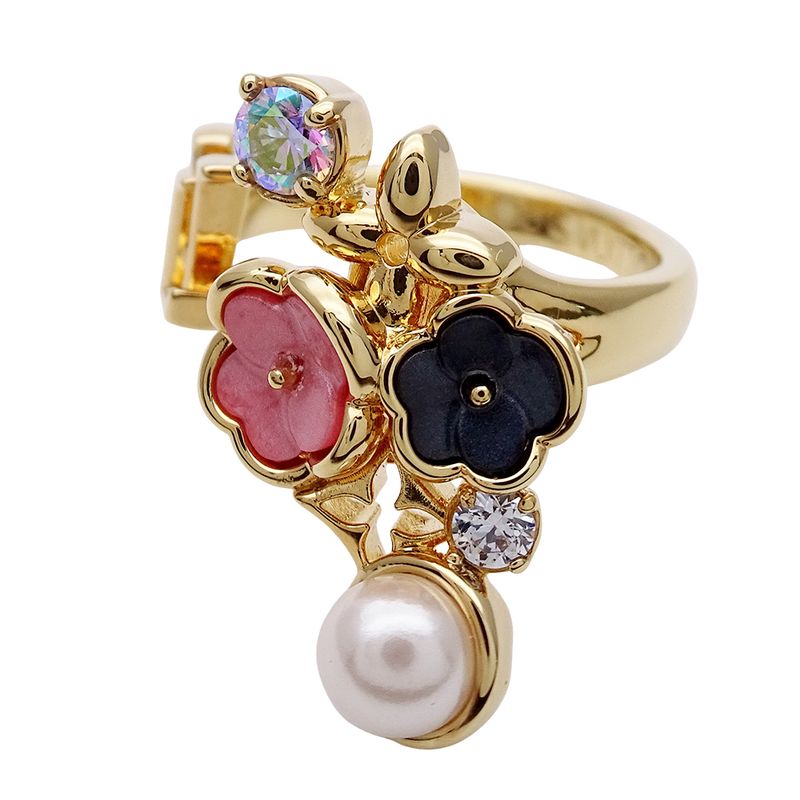 Louis Vuitton Ring LV Botanica Line Stone Gold M Flower Large