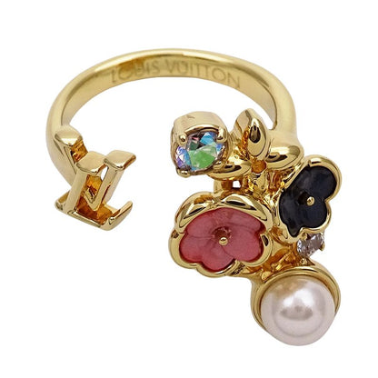 Louis Vuitton Ring LV Botanica Line Stone Gold M Flower Large