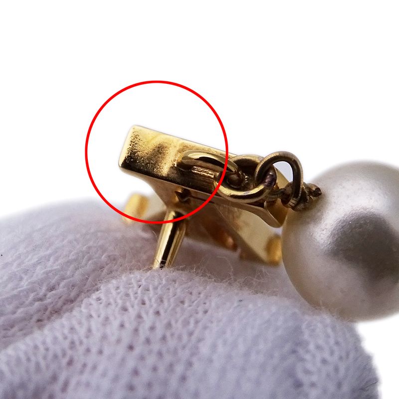 Louis Vuitton Earrings LV Iconic a Faux Pearl Gold Fashionable