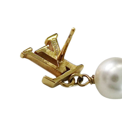 Louis Vuitton Earrings LV Iconic a Faux Pearl Gold Fashionable
