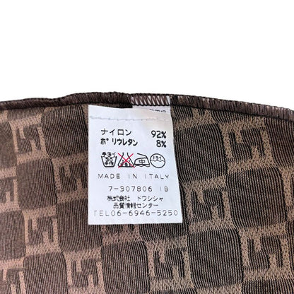 Fendi Zucca Pattern Knee Length Stretch Skirt Brown 40