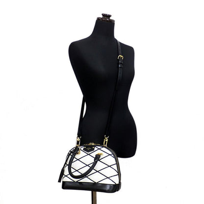 Louis Vuitton Alma BB Bubble Glam Leather White Black Quilted Gold 2-Way Bag