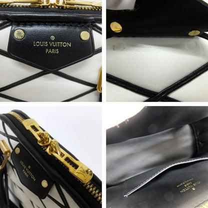 Louis Vuitton Alma BB Bubble Glam Leather White Black Quilted Gold 2-Way Bag