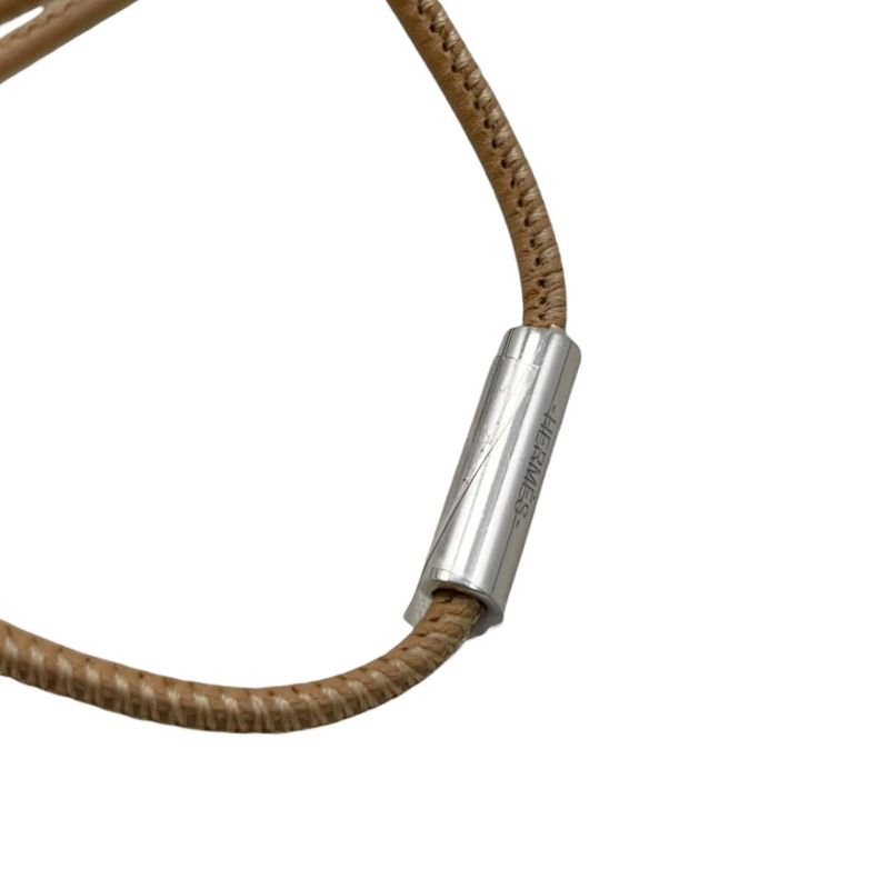 Hermes Necklace Buffalo Horn Pendant Equipe Blue Beige Brown