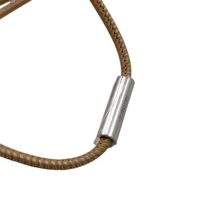 Hermes Necklace Buffalo Horn Pendant Equipe Blue Beige Brown